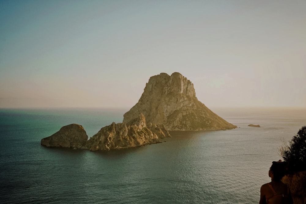 an island in the middle of a body of water