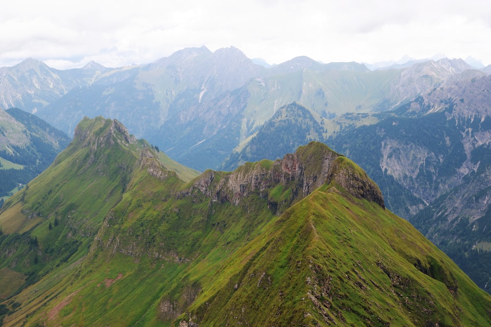 a view of a mountain range in the mountains