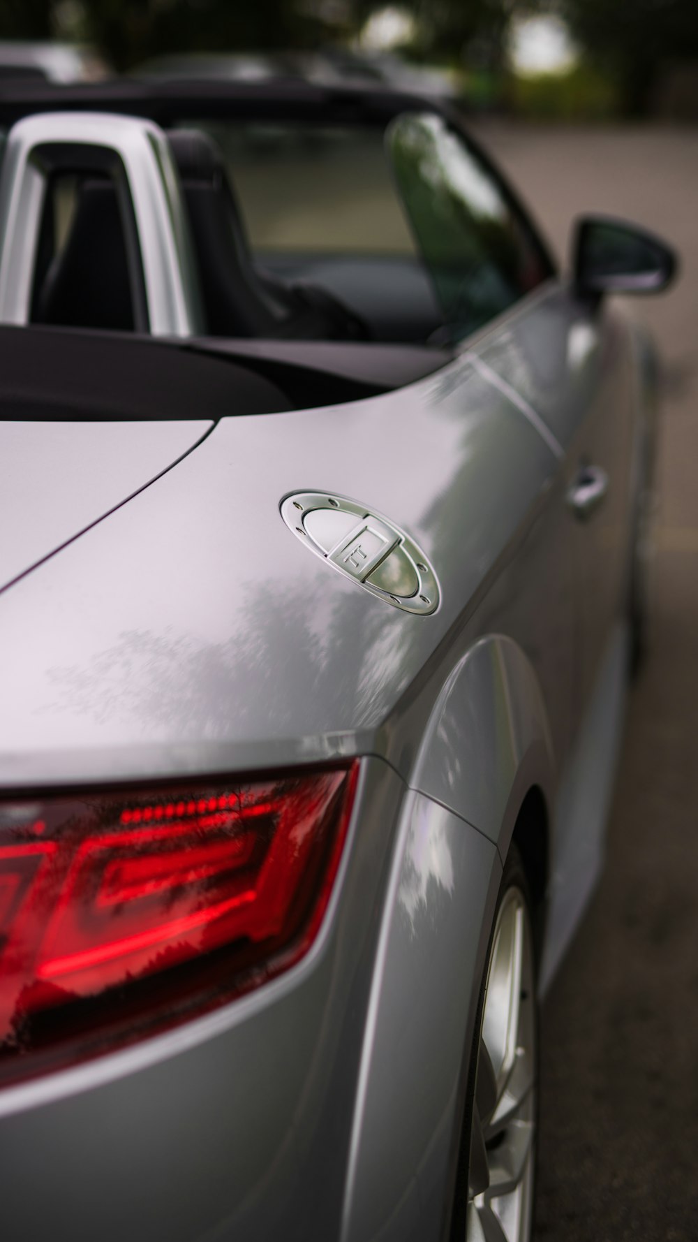 a close up of the tail end of a car