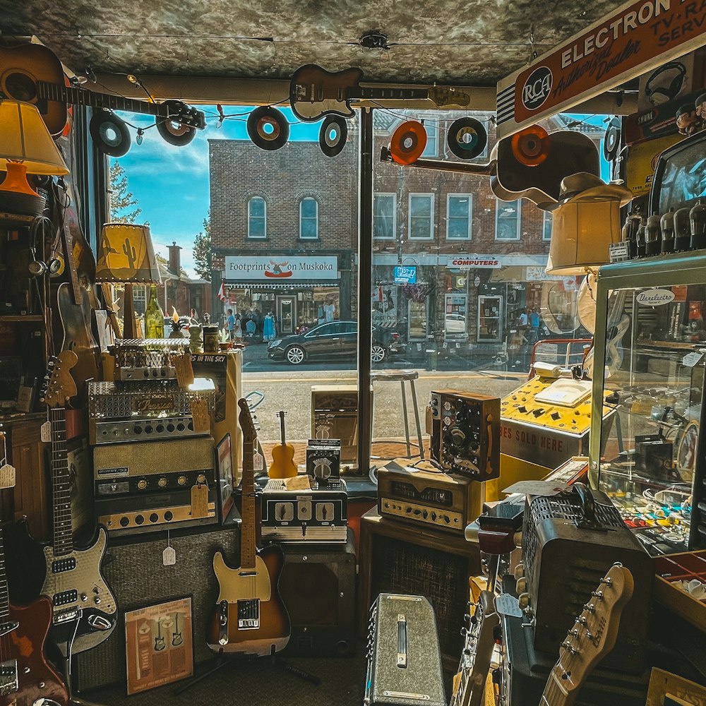 a room filled with lots of musical instruments