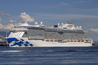 a large cruise ship sailing in the ocean