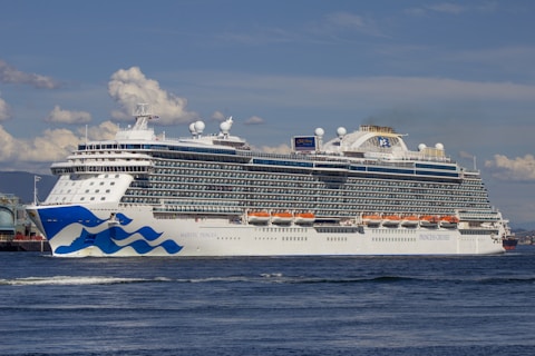 a large cruise ship sailing in the ocean