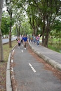 A group of tourists enjoying a natural park.