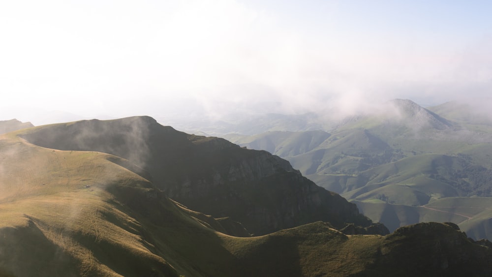 a view of a mountain range from a high point of view