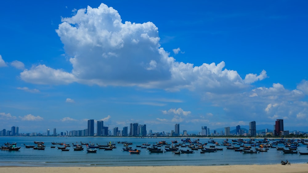 a large body of water filled with lots of boats