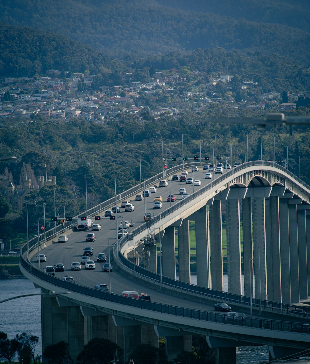 a large bridge with a bunch of cars on it
