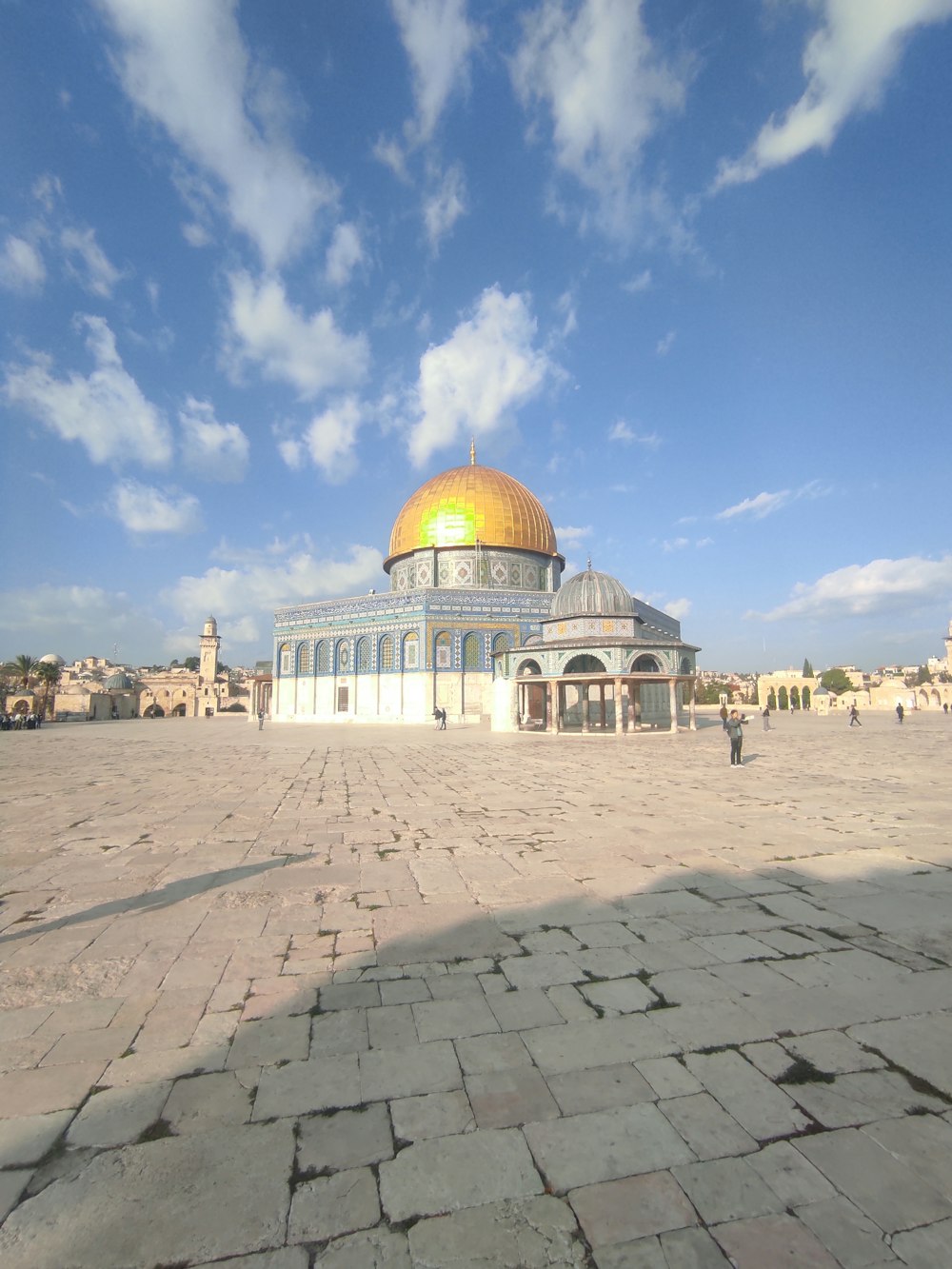 the dome of the rock in the middle of the desert