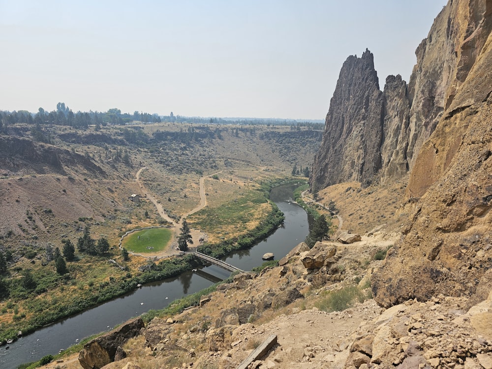 a river running through a valley surrounded by mountains