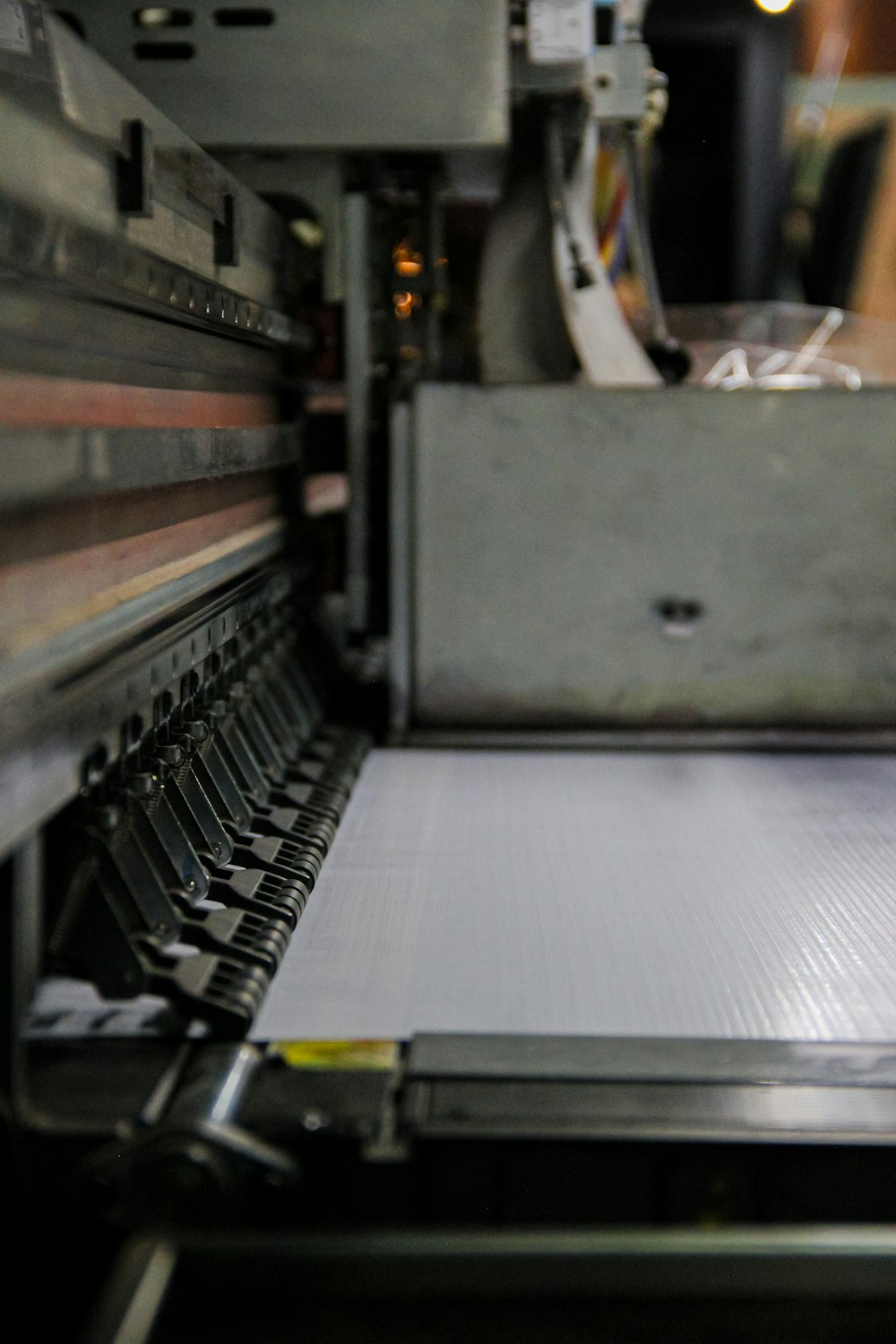 a close up of a machine in a factory