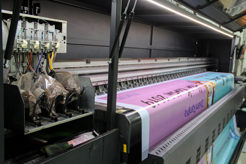 Large format print production in progress