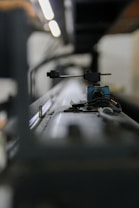 a close up of a machine that is cutting something