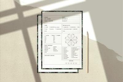 a piece of paper sitting on top of a table