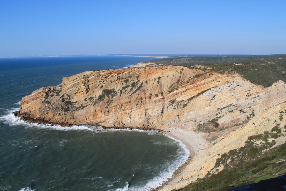 a view of the ocean from a high point of view