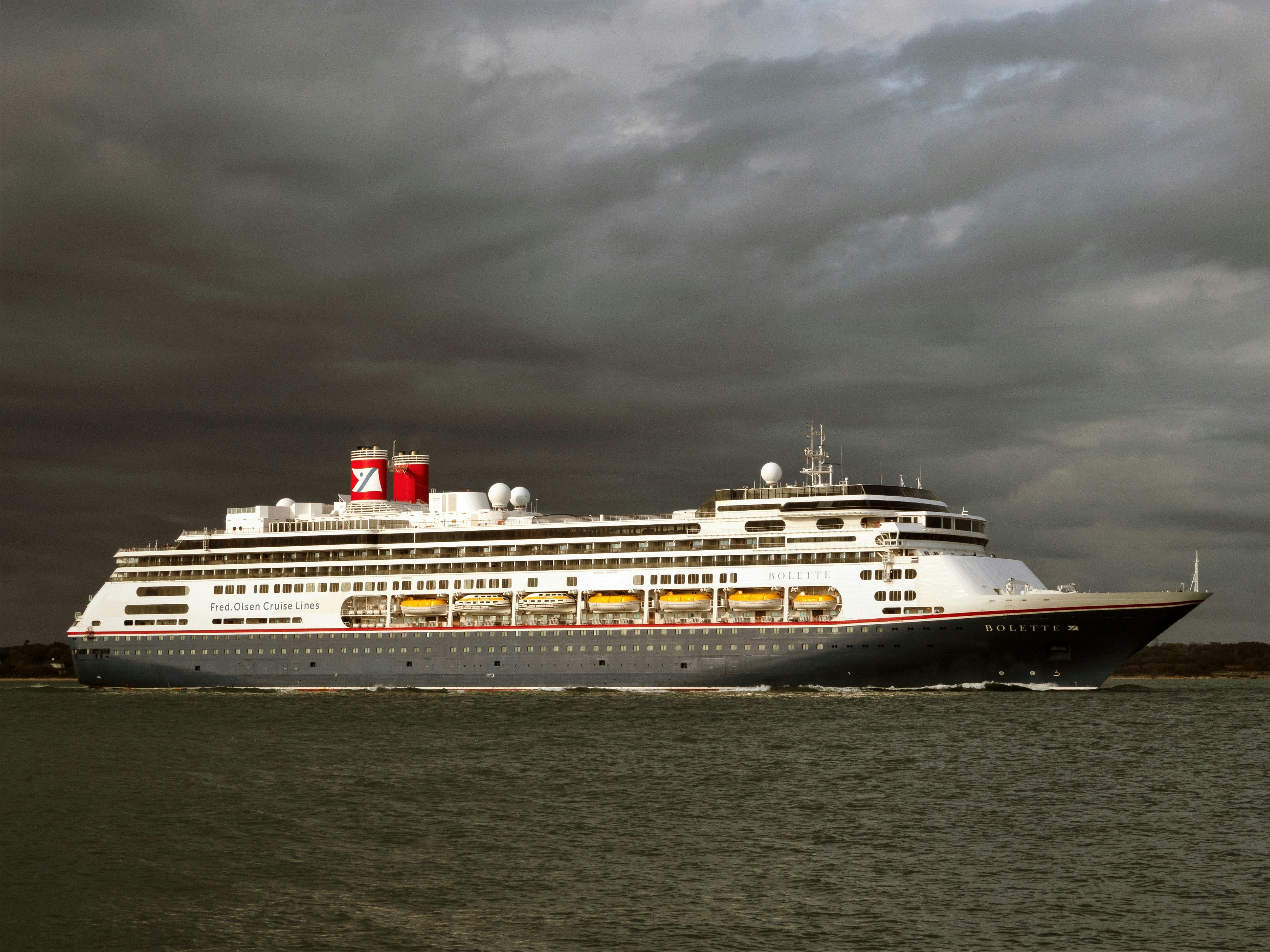 a large cruise ship on a body of water