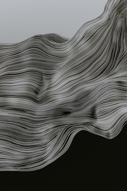 a black and white photo of wavy hair