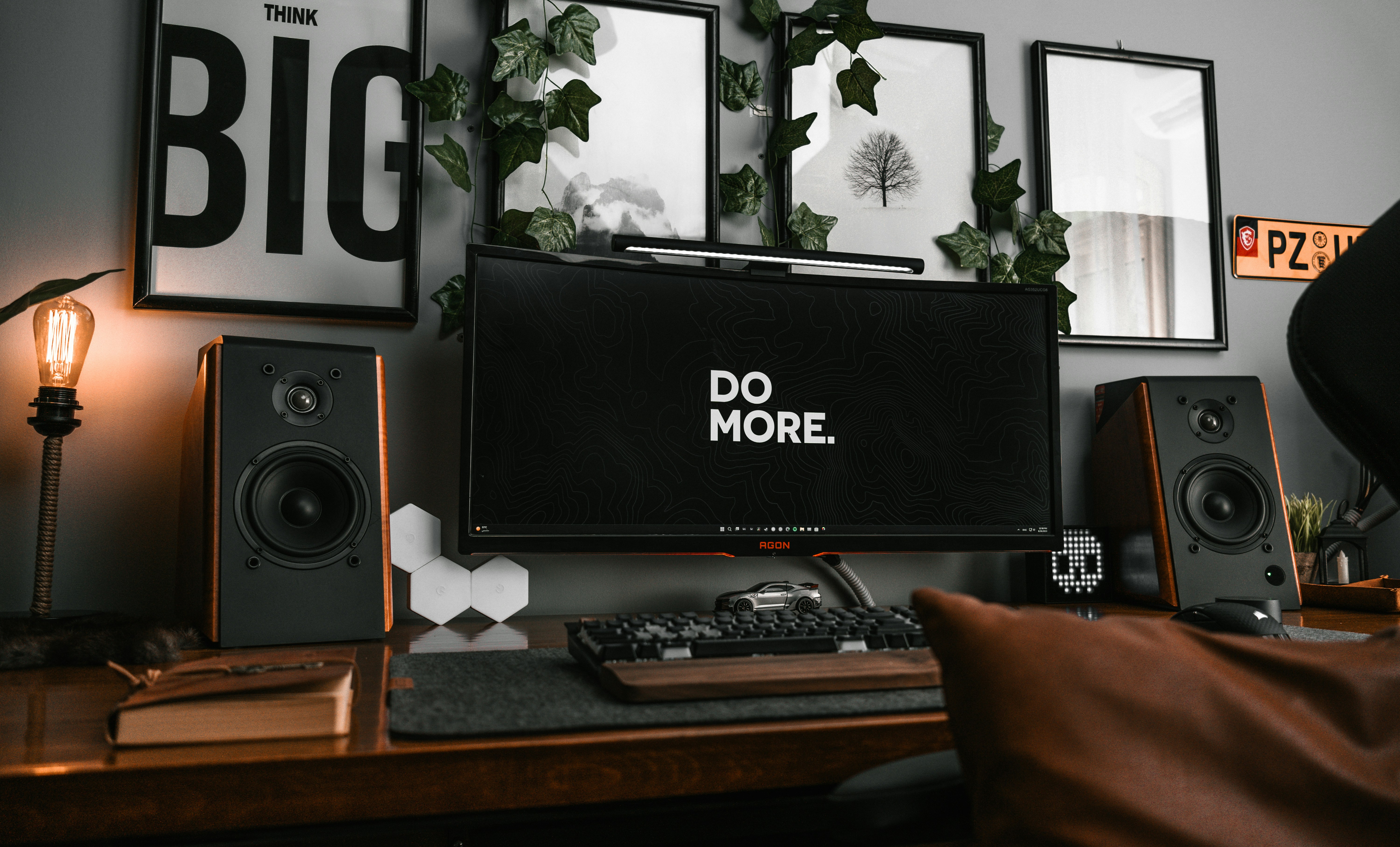 Desk with computer setup