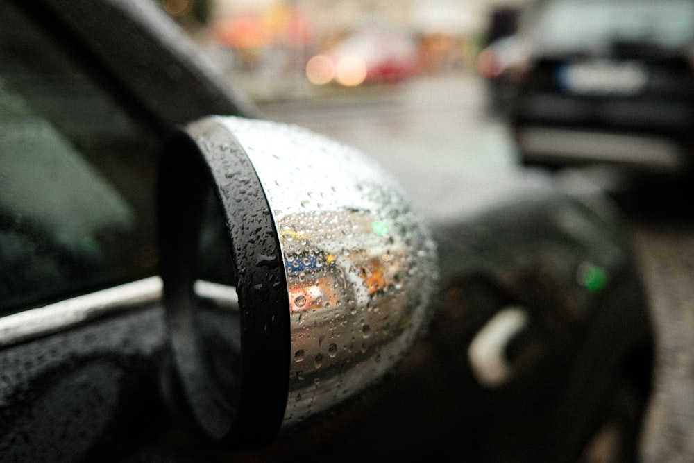 a close up of a parking meter on a city street