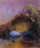 A liminal realism piece featuring the dreamer avatar in a surreal, twilight landscape.