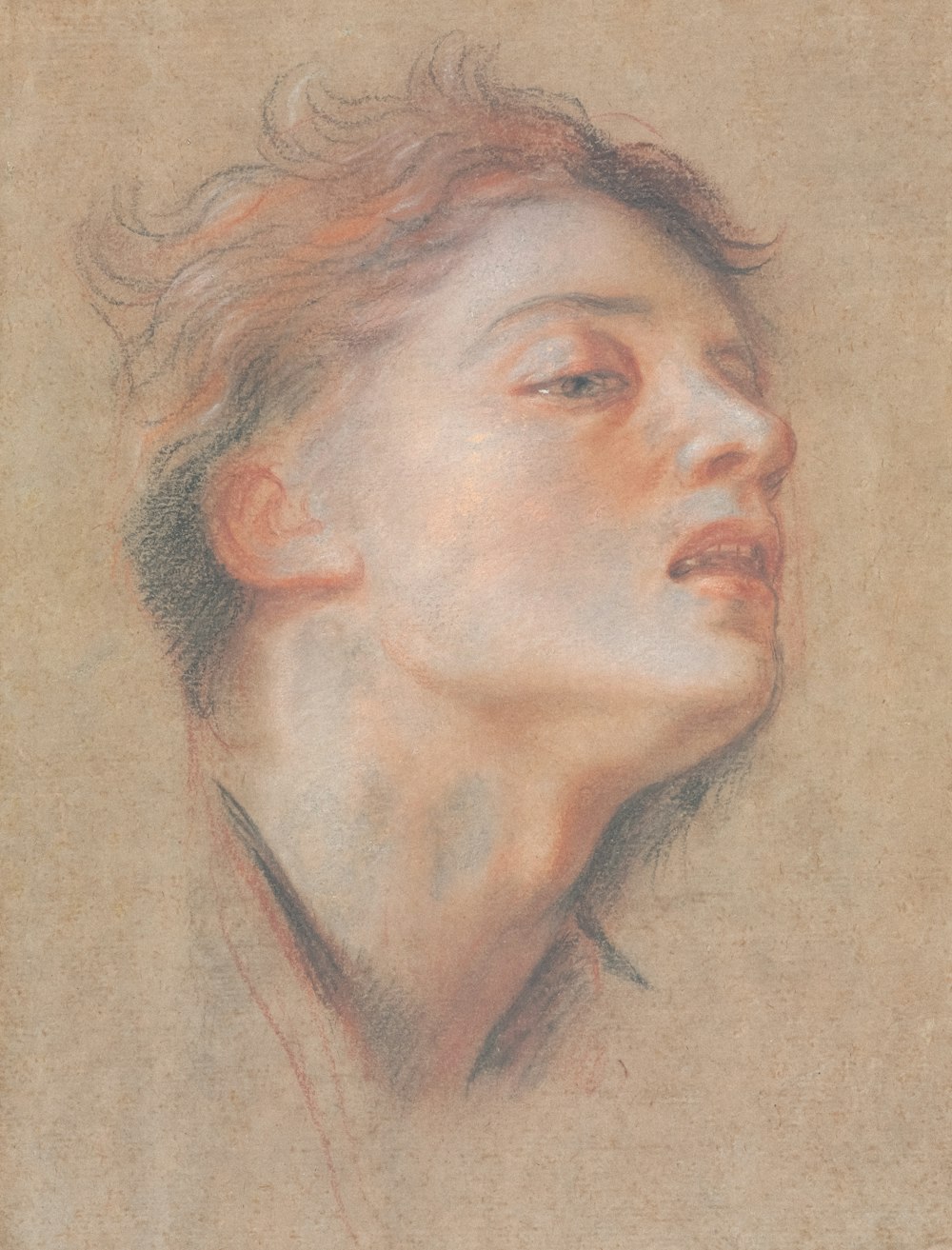 um desenho da cabeça de uma mulher com os olhos fechados