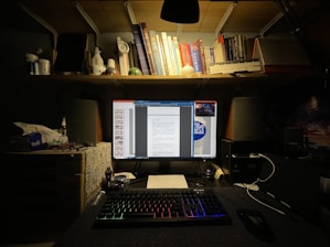 Close-up of neatly organized digital documents on a dark-themed screen with subtle neon highlights.