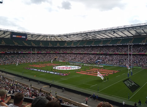 a large stadium filled with lots of people