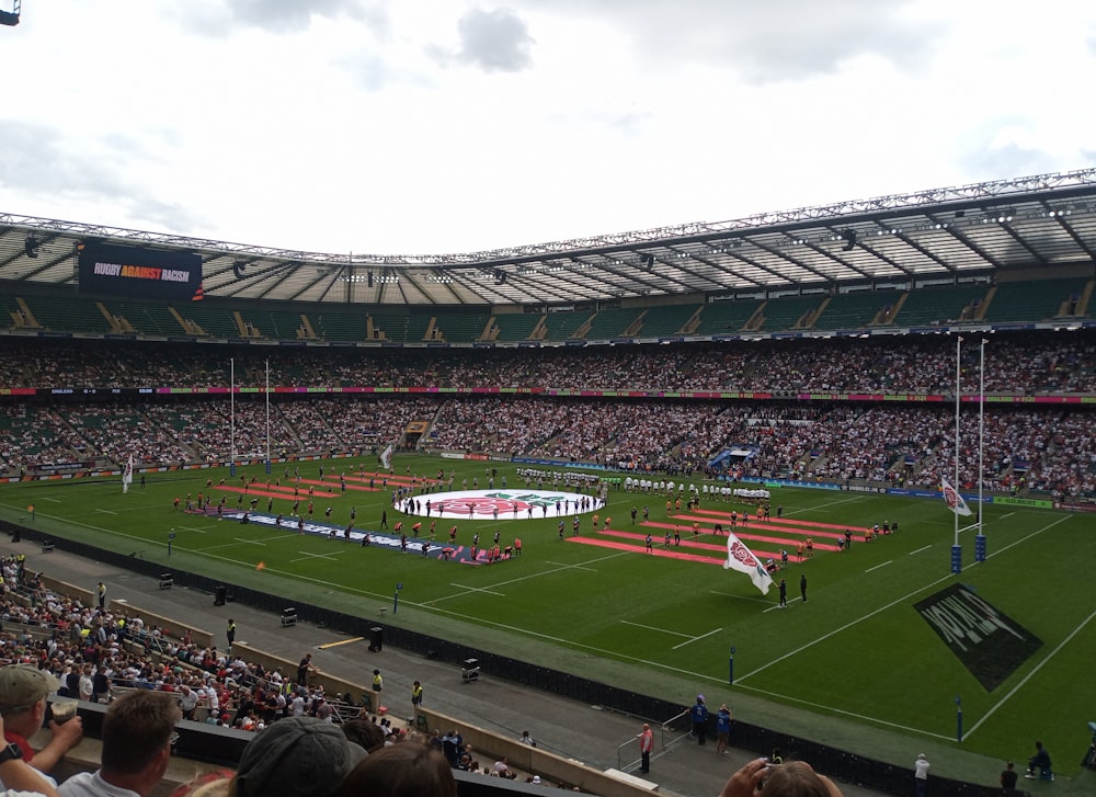 a large stadium filled with lots of people