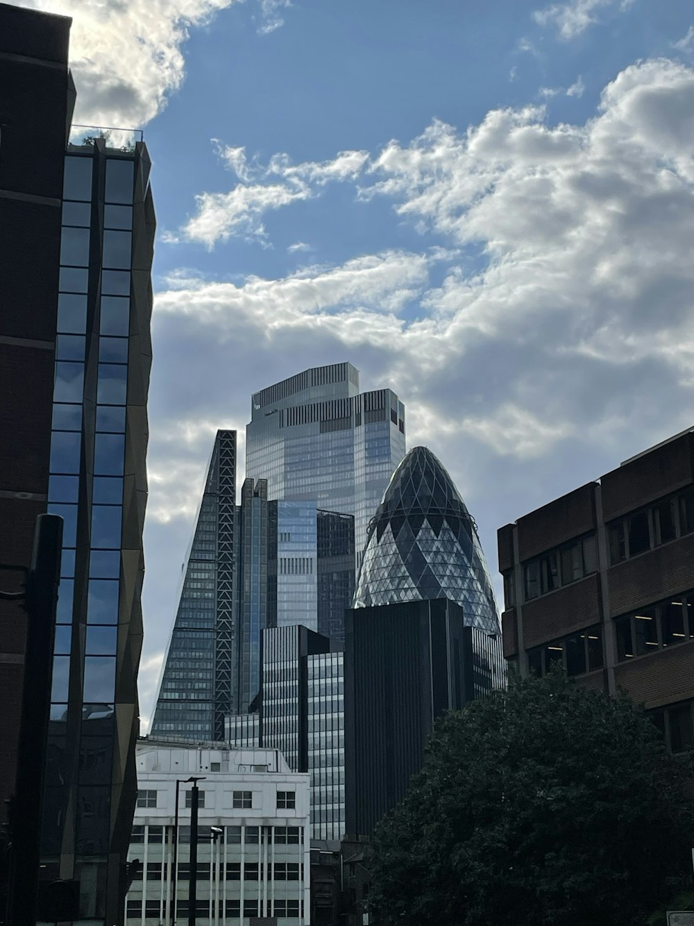 a view of the city of london from across the street