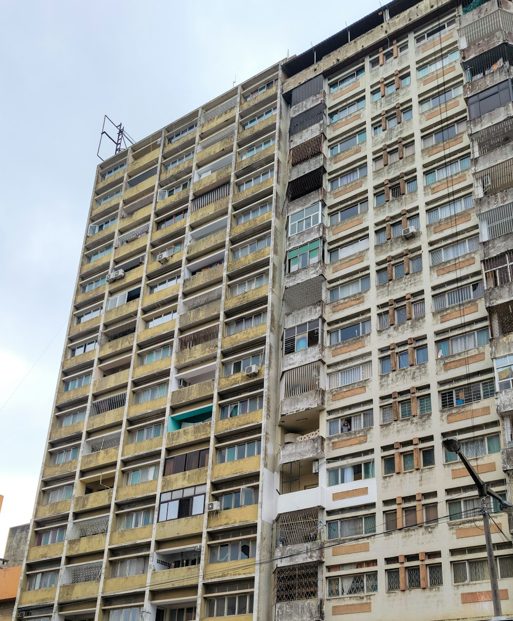 a very tall building with lots of windows