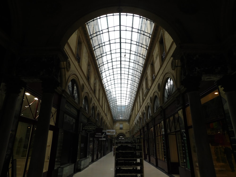 a very large building with a skylight above it