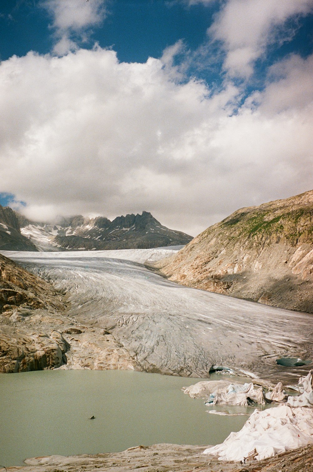 a large body of water surrounded by mountains