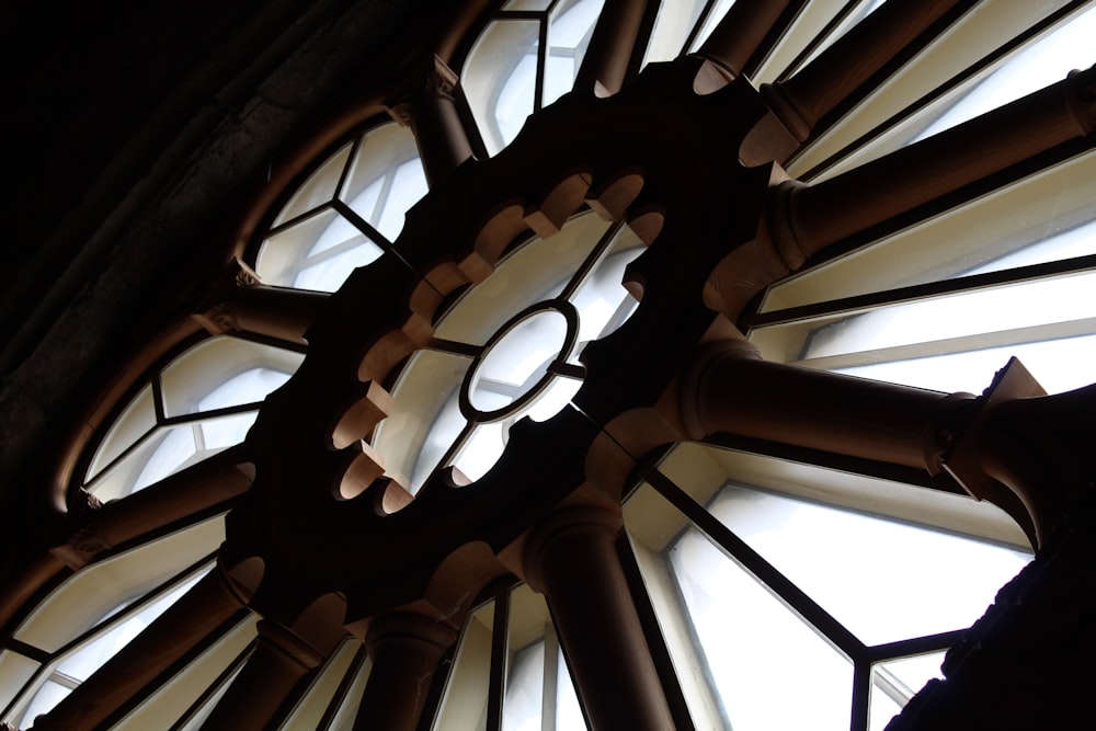 a close up of a clock face in a building