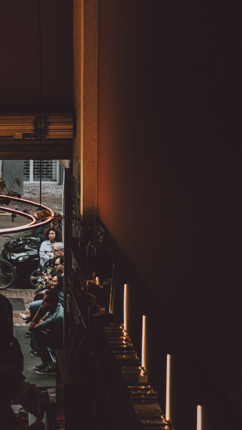 a group of people sitting around a table