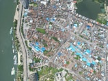 an aerial view of a city with lots of buildings