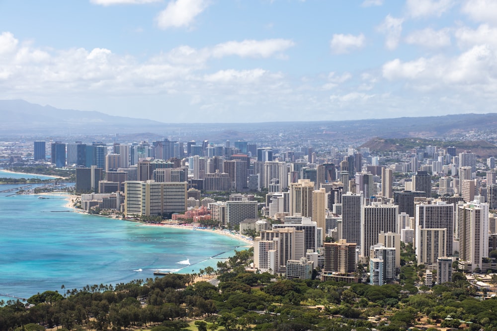 a view of a city and a body of water