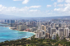 a view of a city and a body of water