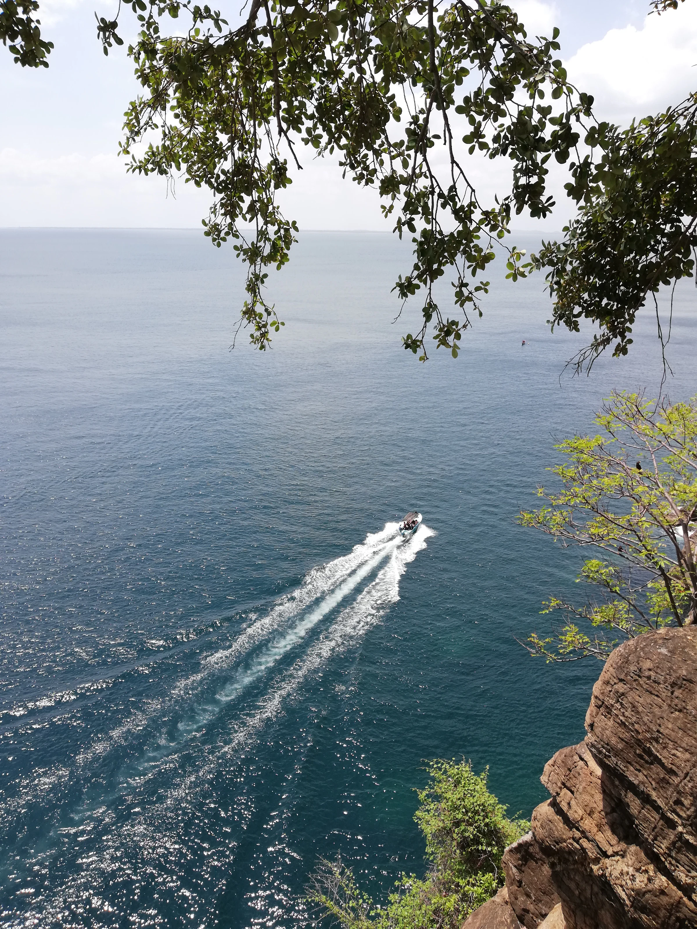 A boat heading out from the Kalpitiya lagoon