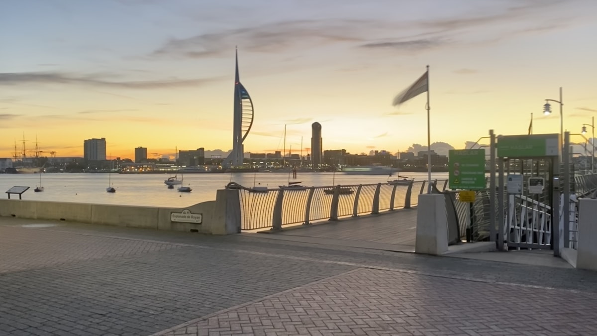 View across Portsmouth Harbour towards Gosport on the Hampshire waterfront