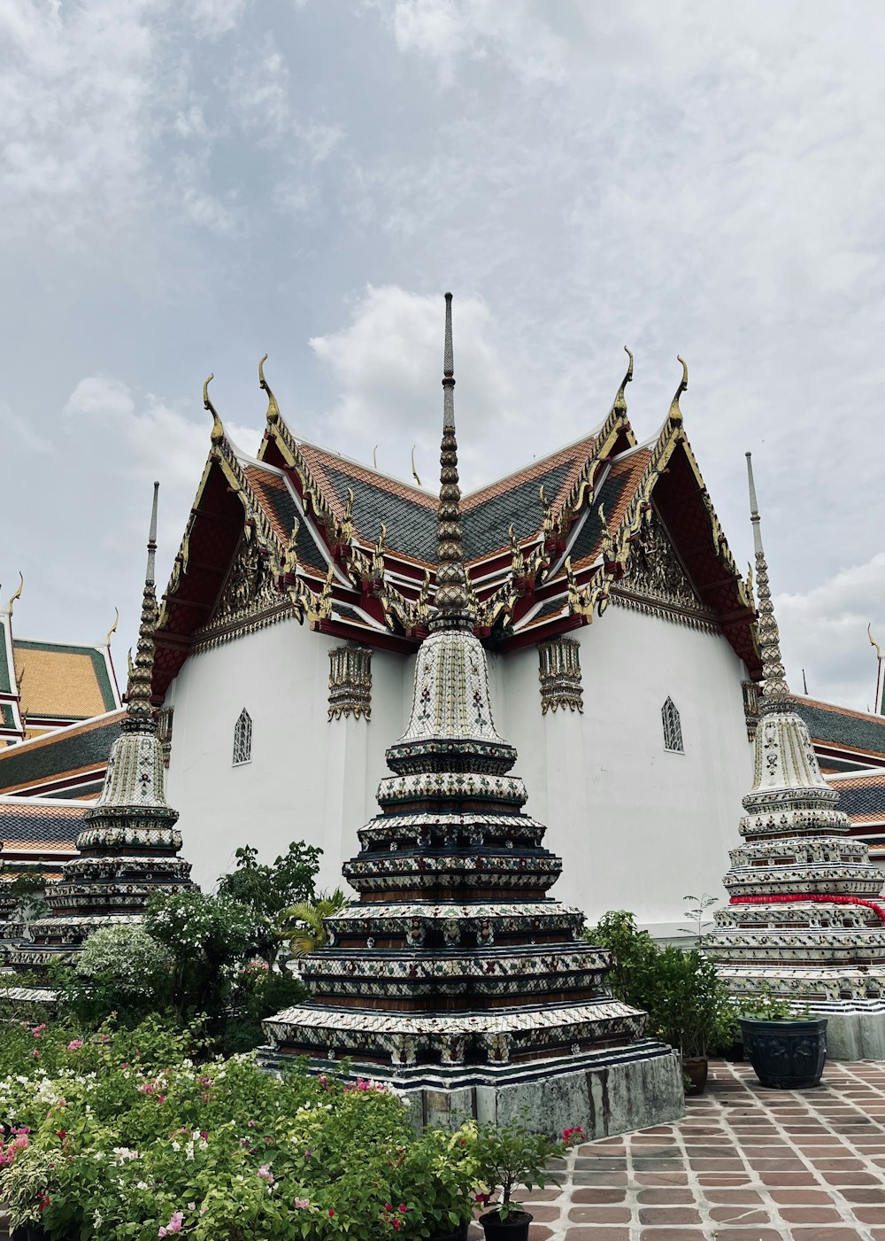 a large white building with a very tall tower