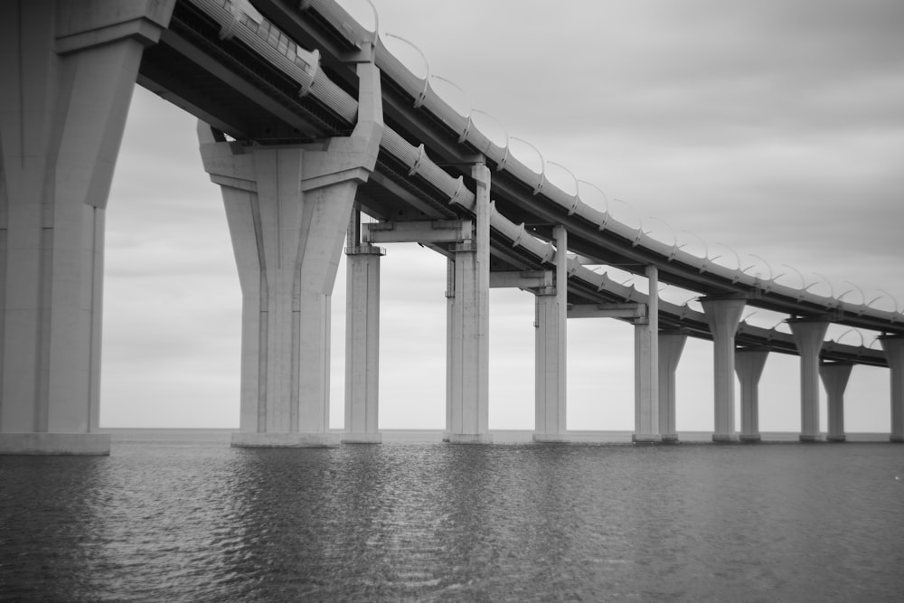 a large bridge spanning over a large body of water