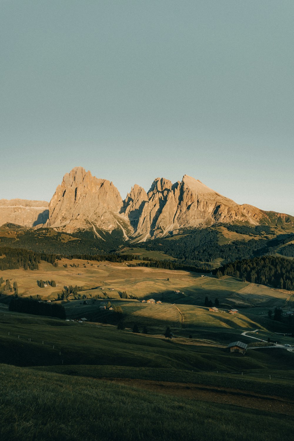 a view of a mountain range from a distance