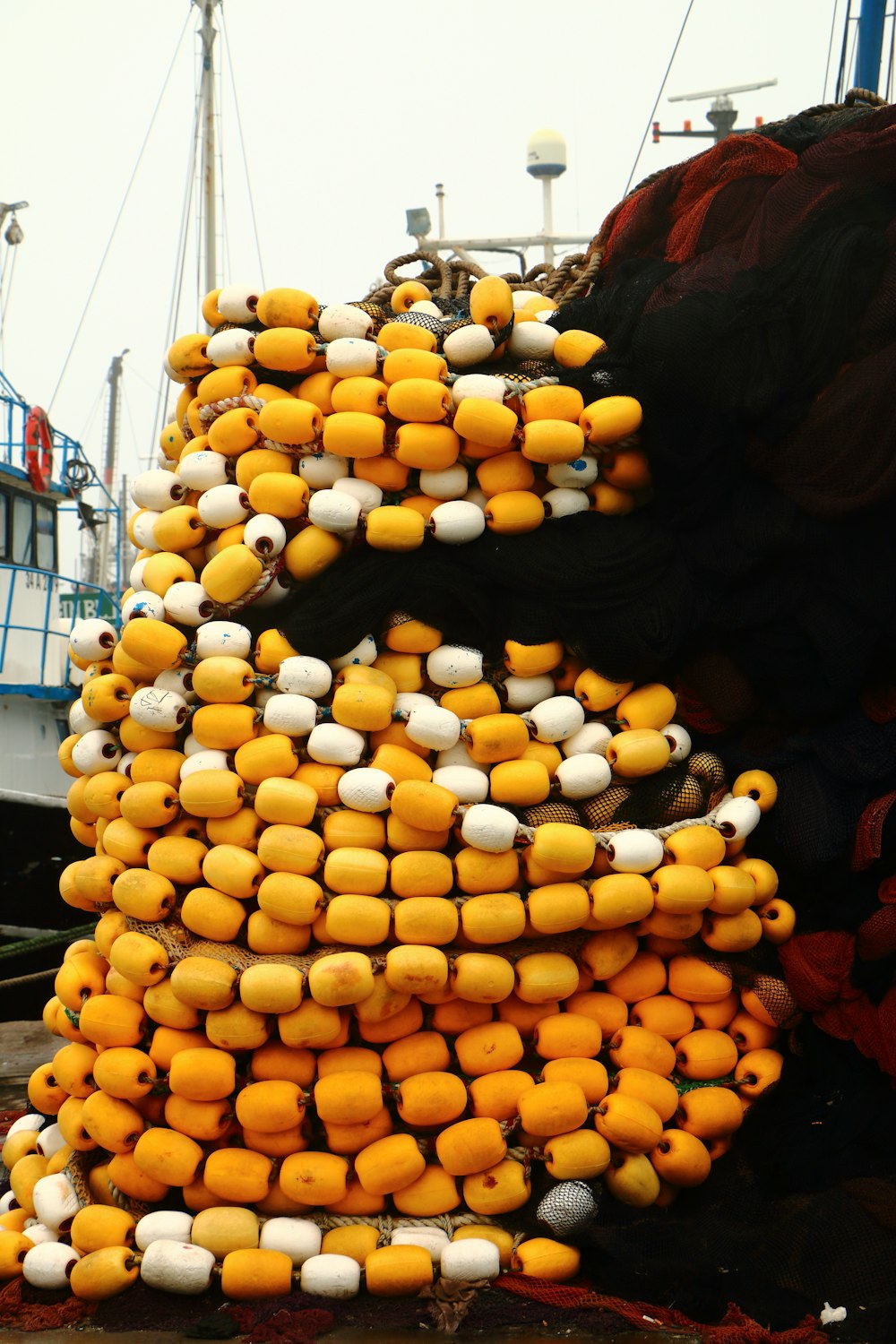 a pile of yellow and white candy corn