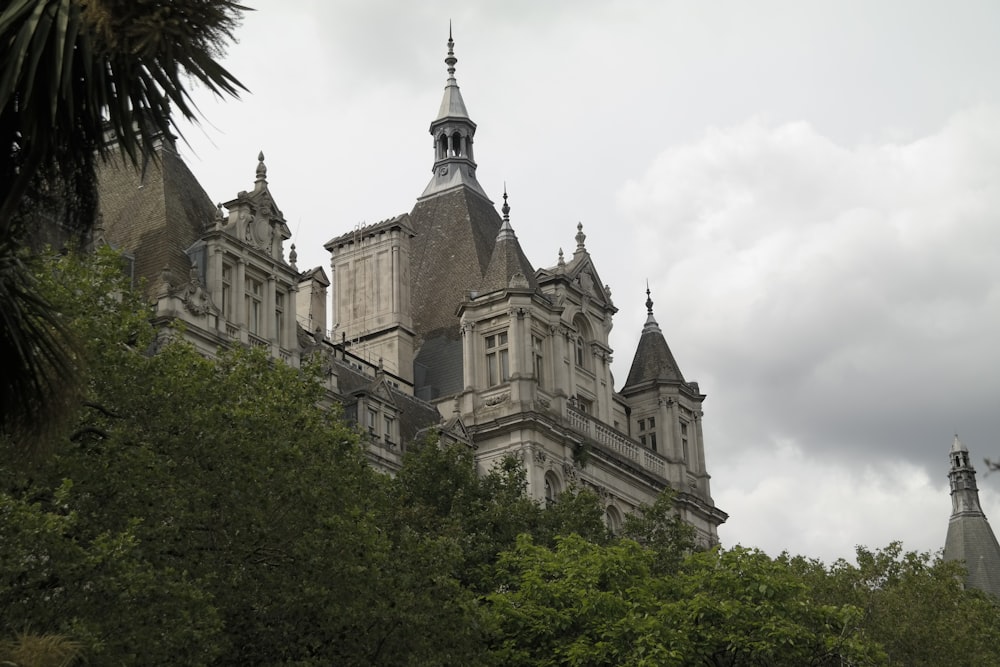 a large building with a clock on the top of it