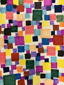 Close-up of a vibrant Bento grid with colorful blocks and clean lines.