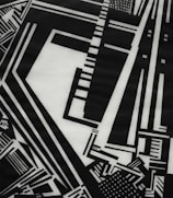 Abstract black and white patterns forming a geometric design