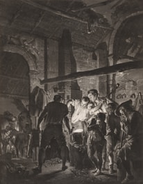 A lively community workshop with people crafting traditional Rohan artisan goods.