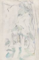 A delicate pencil sketch of a serene forest scene with intricate details.