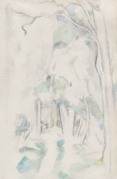 Delicate pastel illustration of natural elements blending water and wood textures.