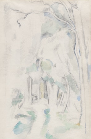 A delicate pencil sketch of a serene forest scene with intricate details.