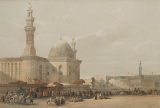 A vibrant illustration depicting a historical Islamic event.