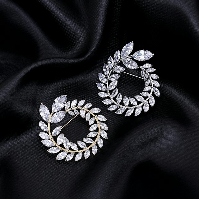 diamond earrings on black cloth